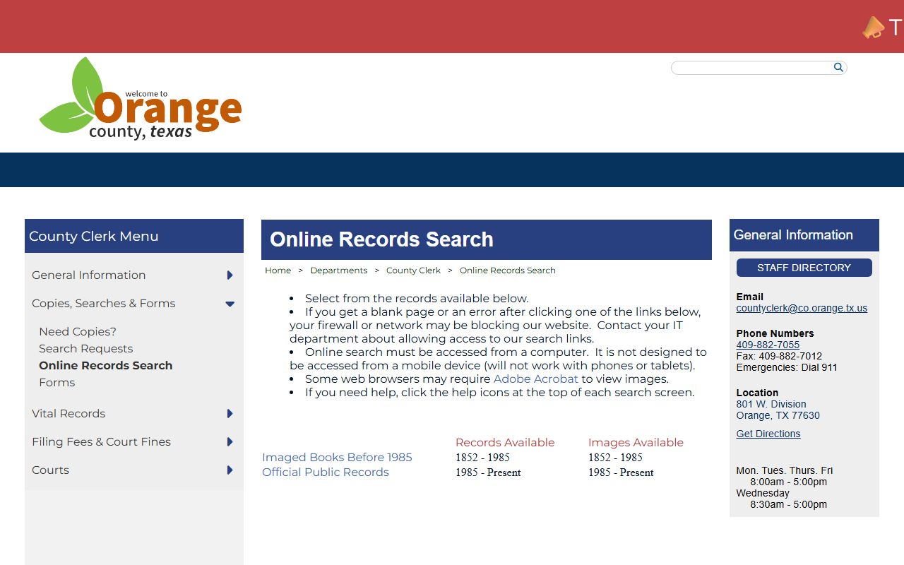 Orange County court records after arrest county clerk online records search